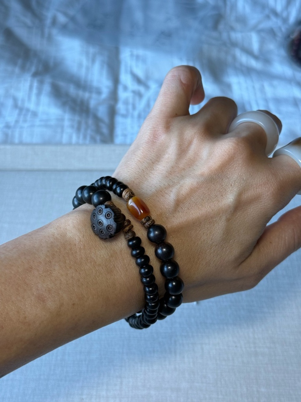 Black Beaded Wooden Women’s Bracelet